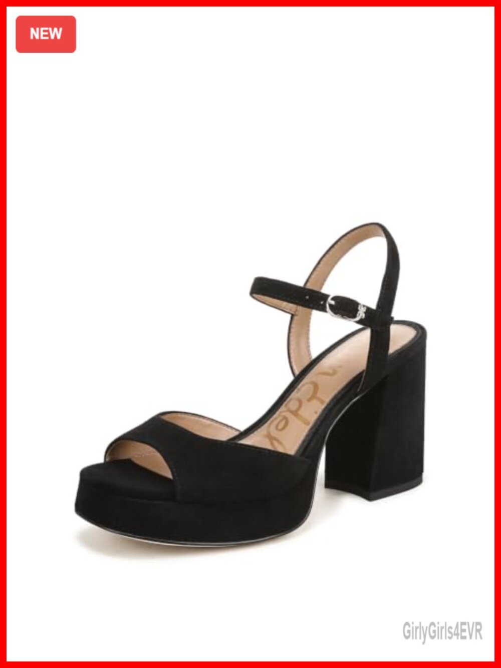 Sam Edelman Fleur Platform Heeled Sandals Suede Ankle Strap Buckle Open Toe